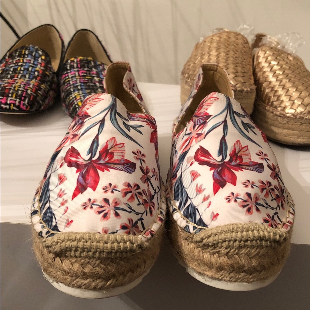 Nine West Red and Blue Floral Espadrilles